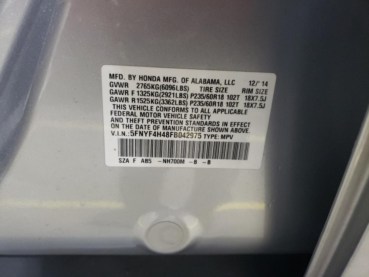 Honda Pilot Ex Image 3