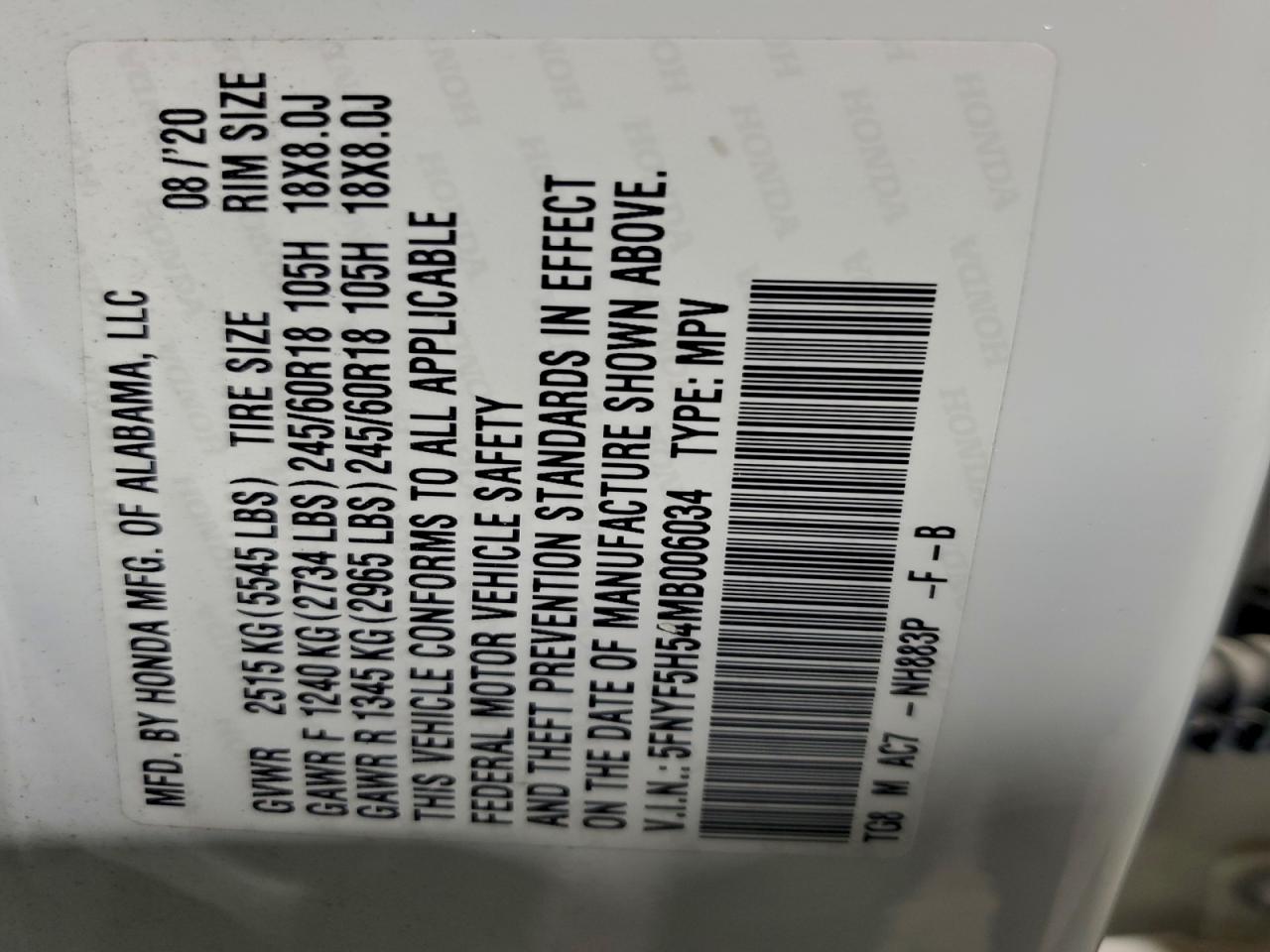 Honda Pilot Exl Image 13